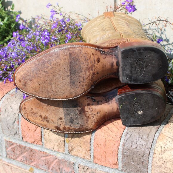 🐘 Tony Lama Tan Elephant Cowboy Boots | Men’s 10.5 D | Black Label - Picture 10 of 10